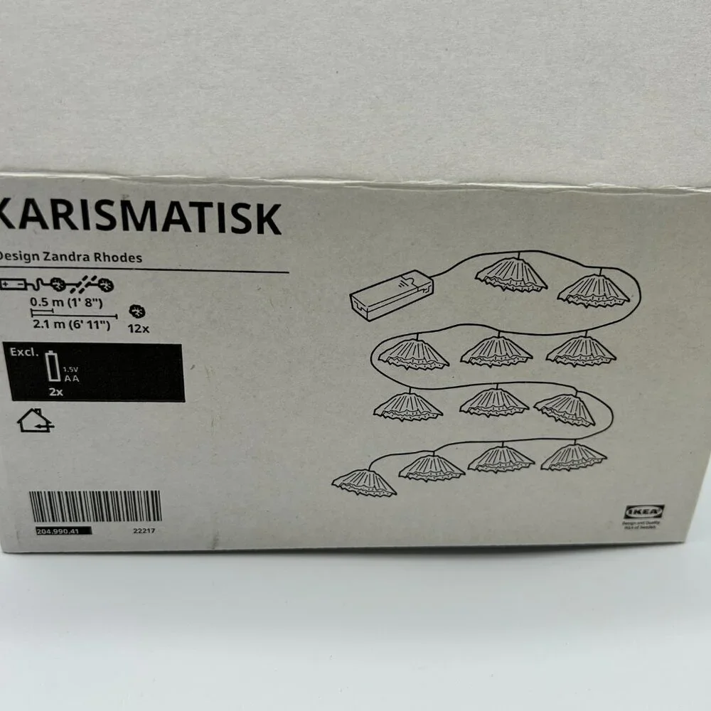 Ikea Karismatisk String Lights Gold Foil Flower Battery Operated